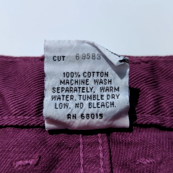 Bongo 90's Vintage High Waisted Tapered Leg Button Fly Mom Jeans Plum Purple 13 - Picture 9 of 16